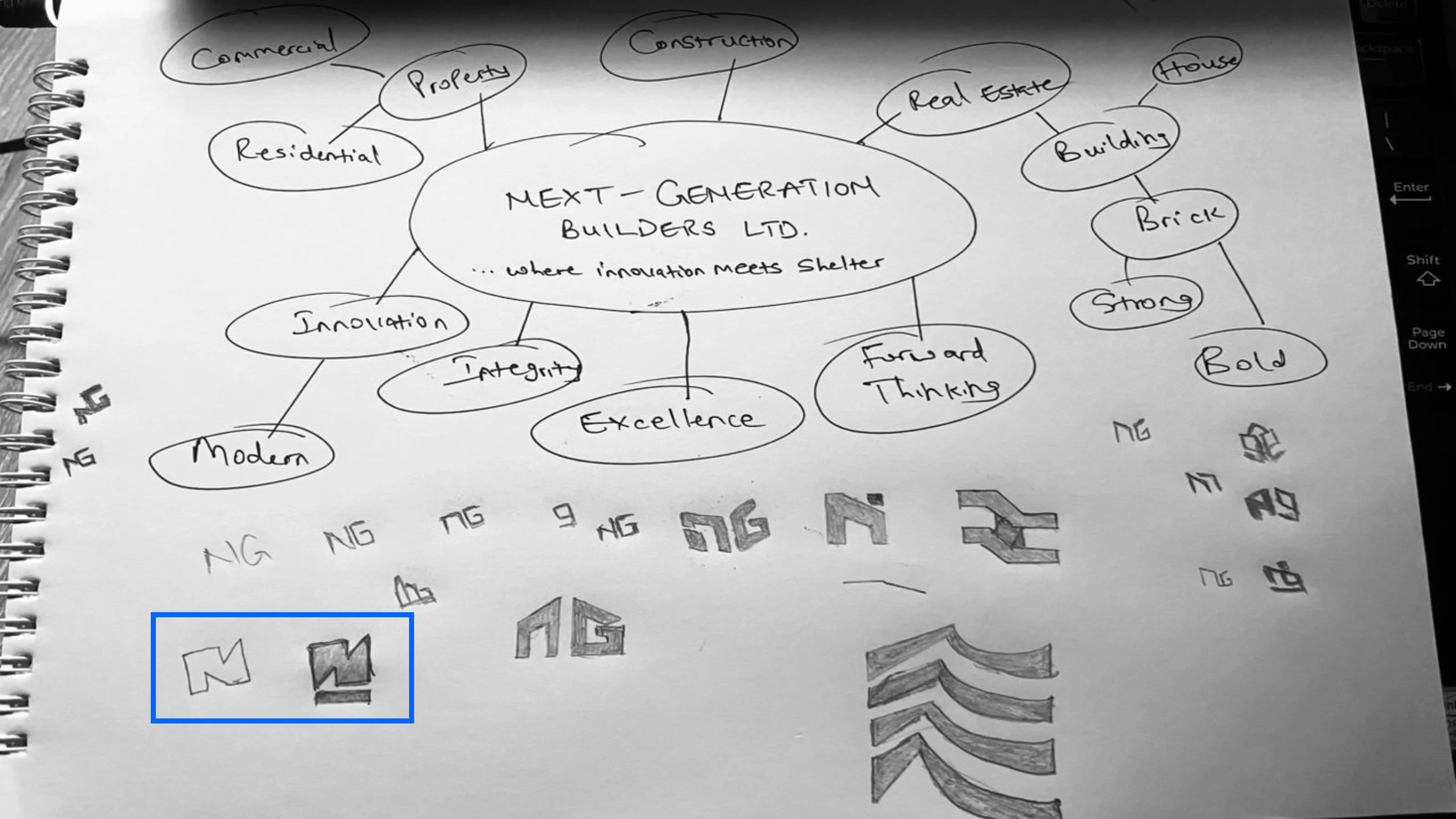 Next Generation Builders design exploration sketches